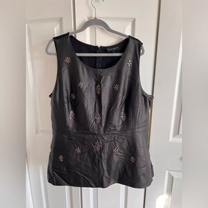 Lane Bryant Black Sleeveless Blouse with Embellishments